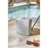 Ocean Home Textile Termal Astarlı Su Itici Leke Tutmaz Gri Renk Jüt Keten Makyaj Çantası 20 x 21 x 11 cm