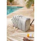 Ocean Home Textile Termal Astarlı Su Itici Leke Tutmaz Gri Renk Jüt Keten Makyaj Çantası 25 x 15 x 12.5 cm