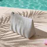 Ocean Home Textile Termal Astarlı Su İtici Leke Tutmaz Gri Renk Jüt Keten Makyaj İlaç Çantası 19 x 13 x 7 cm