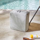 Ocean Home Textile Termal Astarlı Su İtici Leke Tutmaz Gri Renk Jüt Keten Makyaj İlaç Çantası 20 X 21 X 11 Cm
