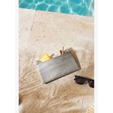 Ocean Home Textile Termal Astarlı Su İtici Leke Tutmaz Gri Renk Jüt Keten Makyaj İlaç Çantası 22 X 14 Cm