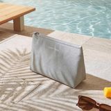 Ocean Home Textile Termal Astarlı Su İtici Leke Tutmaz Gri Renk Jüt Keten Makyaj İlaç Çantası 23 X 16 X 7 Cm