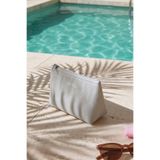Ocean Home Textile Termal Yalıtımlı Güneşten Koruyan Su İtici Leke Tutmaz Gri Jüt Keten Makyaj İlaç Çantası 19x13x7