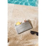Ocean Home Textile Termal Yalıtımlı Güneşten Koruyan Su İtici Leke Tutmaz Gri Jüt Keten Makyaj İlaç Çantası 22x14