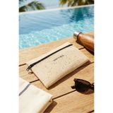 Ocean Home Textile Termal Yalıtımlı Güneşten Koruyan Su İtici Leke Tutmaz Jüt Keten Makyaj İlaç Çantası 22x14