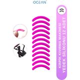 Ocean Kirpik Kıvırma Makinesi Yedek Silikon Parçaları 12 Adet Pratik Kullanım İçin Pembe - Fuşya