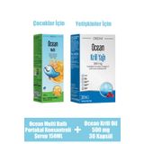 Ocean Krill Oil 500 mg 30 Kapsül + Ocean Multi Bal Portakal 150 ml Şurup