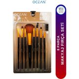 Ocean Makyaj Fırça Seti, 8 Parça Temel Makyaj Fırça Seti - Sarı