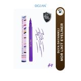 Ocean Mor Eyeliner, Likit Kalem Eyeliner, Suya Dayanıklı, Yoğun Pigmentli