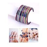 Ocean Nail Art Şerit Bant, Tırnak Süsleme, Kolay Uygulanabilir 10'lu Nail Art Bantları