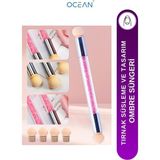 Ocean Ombre Süngeri +4 Yedek Başlıklı Pembe ASU-301 - çok renkli