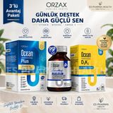 Ocean Orzax Plus Omega 3 + Extramag Magnezyum + D3K2 3'lü Avantaj Paketi