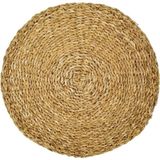 Ocean Point Doğal Deniz Sazı Yuvarlak Supla, El Yapımı Amerikan Servis, Rustik Masa Dekoru, 32 cm - 32 x 32 cm - Açık Kahverengi