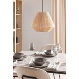 Ocean Point Doğal Rafya El Örgüsü Büyük Avize Modern ve Bohem Tarz Dekoratif Tavan Lambası (40 x 35 cm ) Oceanpoint - Bej