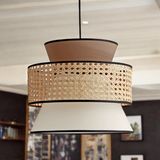 Ocean Point Doğal ve Şık Hazeran Kumaş Avize - El Yapımı Benzersiz Modern Tasarım Kahverengi Krem 35 cm Ocean Point - Kahverengi - Krem