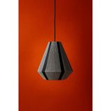 Ocean Point Modern Makrome Ipli Avize, Siyah Gri Tasarım, El Yapımı Dekoratif Aydınlatma, 40 cm - Gri - Siyah