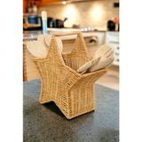 Ocean Point Rattan Tezgah Üstü Kaşıklık Dekoratif Düzenleme 27X17 - Naturel Ahşap