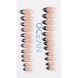 Ocean Profesyonel Takma Tırnak Seti Black French EBAY-207 - Çok Renkli
