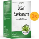 Ocean Saw Palmetto 350 mg 60 Kapsül - 3 Adet (Toplam 180 Kapsül) - Dezenfektan Hediyeli (%72 Alkol)