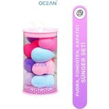 Ocean Silindir Pakette Makyaj Süngeri 10'lu Karışık Renk ASU-311 - çok renkli