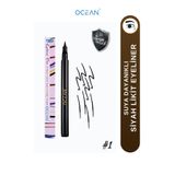 Ocean Siyah Eyeliner, Likit Kalem Eyeliner, Suya Dayanıklı, Yoğun Pigmentli