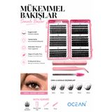 Ocean Takma Kirpik Seti 570 Adet, Yapıştırıcı, Sabitleyici, Takma Kirpik Cımbızı, Kirpik Fırçası 30D 40D 50D 60D 80D 100D