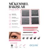 Ocean Takma Kirpik Seti, 800 Adet Kirpik, Kirpik Cımbızı, Eyeliner Yapıştırıcı 20P-30P-40P