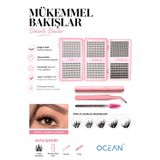 Ocean Takma Kirpik Seti, 960 Adet Kirpik, Kirpik Cımbızı, Eyeliner Yapıştırıcı 10D-20D-30D-40D
