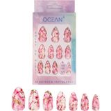 Ocean Takma Tırnak Kendinden Yapışkanlı, Tak ve Çık Badem Tırnak - Pembe
