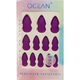 Ocean Takma Tırnak Tak ve Çık Kendinden Yapışkanlı - 754 - Mor