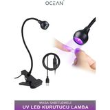 Ocean UV LED Kurutucu Lamba Masa Sabitlemeli Siyah Renkli Metal Yapı ile Profesyonel Kalite Oje Kurutucu