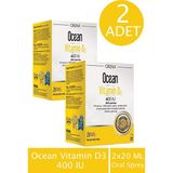 Ocean Vitamin D3 400 IU Oral Sprey 20 ml x 2 Adet Sıvı İçerik Bilgisi ile Menşei Türkiye