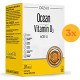 Ocean Vitamin D3 600 IU Sprey 20 ml - 3 Adet (Toplam 60 ml) - Dezenfektan Hediyeli (%72 Alkol)