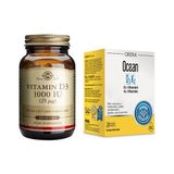 Ocean Vitamin D3 K2 20 ml Damla + Solgar Vitamin D3 1000 IU 100 Kapsül