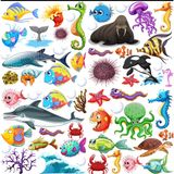 Ocean World Deniz Canlıları Duvar Çıkartması, 40 Parça Özel Kesim, Süper Yapışkanlı, 100 × 100 cm Tam Boy, Çocuk Odası Dekorasyonu