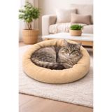 oceanking Peluş Cappiccino Yumuşak Kedi Yatağı