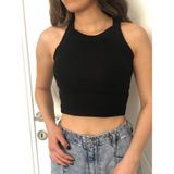 Oceans Butik Siyah Darkalıp Bant Yaka Fitilli Kaşkorse Halter Yaka Atlet - 001-Siyah