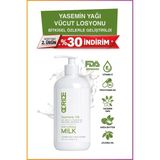 Ocride Doğal Yasemin Yağı Vücut Sütü 250 ml – Canlandırıcı ve Nemlendirici Bakım, Masaj Yağı Kremi - Beyaz