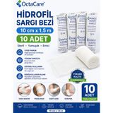 Octacare 10 Adet Hidrofil Sargı Bezi 10 cm x 1,5 m Yüksek Emicilik ve Yumuşaklık Özellikleriyle