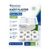 Octacare Kağıt Tıbbi Flaster 5 cm x 10 m Hipoalerjenik Mikroporlu Tıbbi Plaster 6 Adet / Paket