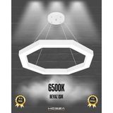 Octagon (Beyaz Kasa, Beyaz Işık) Ledli Modern Sarkıt Linear LED Avize Salon Mutfak Oturma Odası Yatak Odası Antre Hol LED