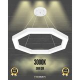 Octagon (Beyaz Kasa, Sarı Işık) Ledli Modern Sarkıt Linear LED Avize Salon Mutfak Oturma Odası Yatak Odası Antre Hol LED