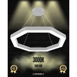 Octagon (Gri Kasa, Sarı Işık) Ledli Modern Sarkıt Linear LED Avize Salon Mutfak Oturma Odası Yatak Odası Antre Hol LED