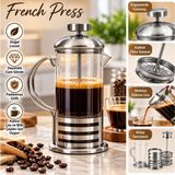 Octopus Bazaar French Press - Dayanıklı Malzeme Filtre Kahve ve Bitki Çayı Demliği 350 ml
