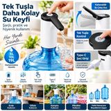 Octopus Bazaar Katlanabilir Şarjlı Damacana Su Cihazı – Type-C Şarjlı Tek Tuş Elektrikli Otomatik Su Sebili Cihazı