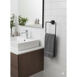 Octopus Bazaar Yapışkanlı Siyah Kare Havluluk Banyo Mutfak Havlu Askılık