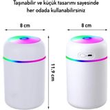 Oda Hava Nemlendirici Nem Makinesi Ev Araba Ofis Buhar Makinası Aroma Difizörü - Renkli