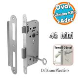 Oda Kapı PVC Kapı Ahşap WC Banyo Gömme Kilit Gövde Kilidi Silindirsiz Barelsiz Anahtarlı 45 mm