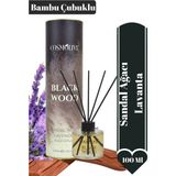 Oda Kokusu Bambu Çubuklu Black Wood Sandal Ağacı ve Lavanta Kokulu 100 ml