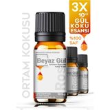 Oda Kokusu Gül %100 Natural Saf Doğal 3'lü Set 3X10 ml Aromatik Esansiyel Yağ Uçucu Ortam Kokusu - 3 adet